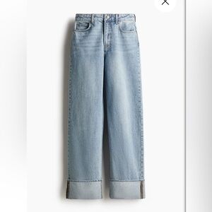 H&M STRAIGHT-CUT FOLDOVER-CUFF JEANS